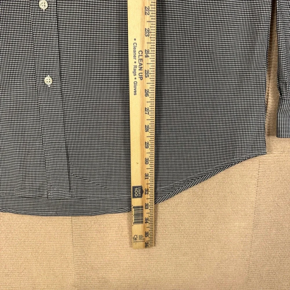 Polo Ralph Lauren Dress Shirt Men 16.5 L Classic Fit Black Gingham Long Sleeve